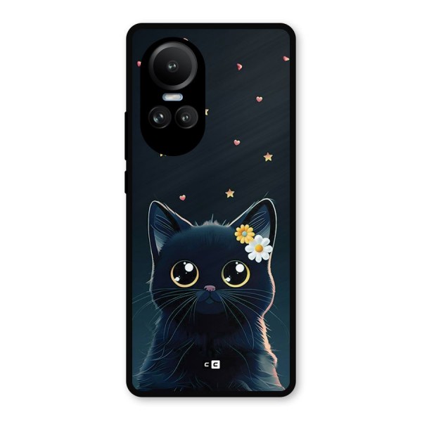 Cat With Flowers Metal Back Case for Oppo Reno10