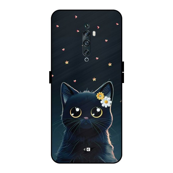 Cat With Flowers Metal Back Case for Oppo Reno2 F