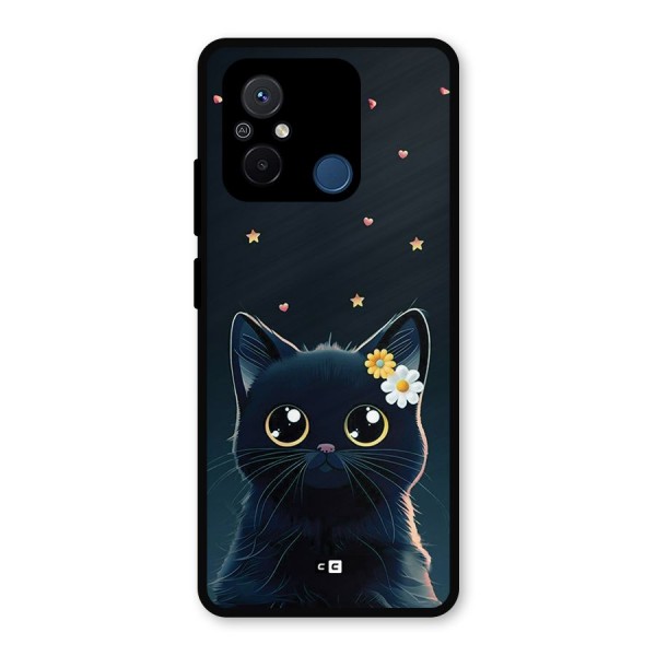 Cat With Flowers Metal Back Case for Poco C55