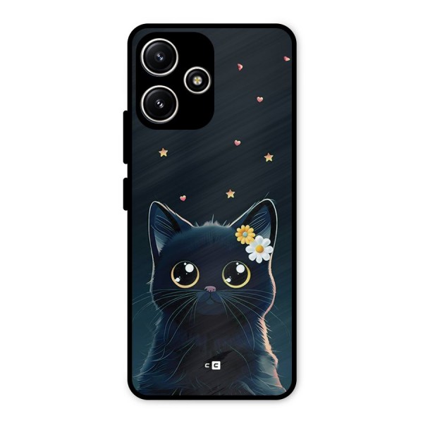 Cat With Flowers Metal Back Case for Poco M6 Pro