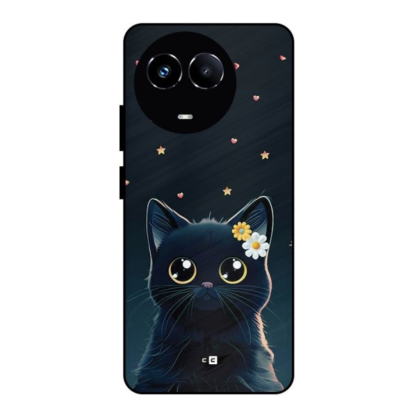 Cat With Flowers Metal Back Case for Realme 11 5G