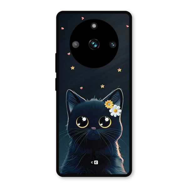 Cat With Flowers Metal Back Case for Realme 11 Pro