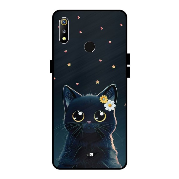 Cat With Flowers Metal Back Case for Realme 3