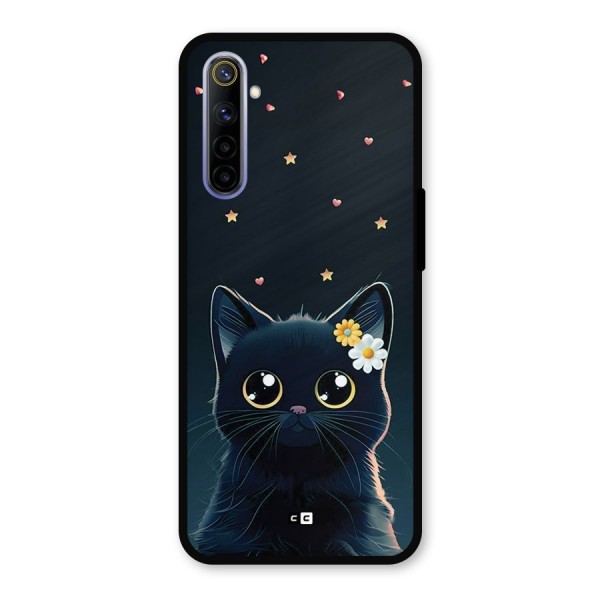 Cat With Flowers Metal Back Case for Realme 6