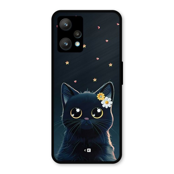Cat With Flowers Metal Back Case for Realme 9
