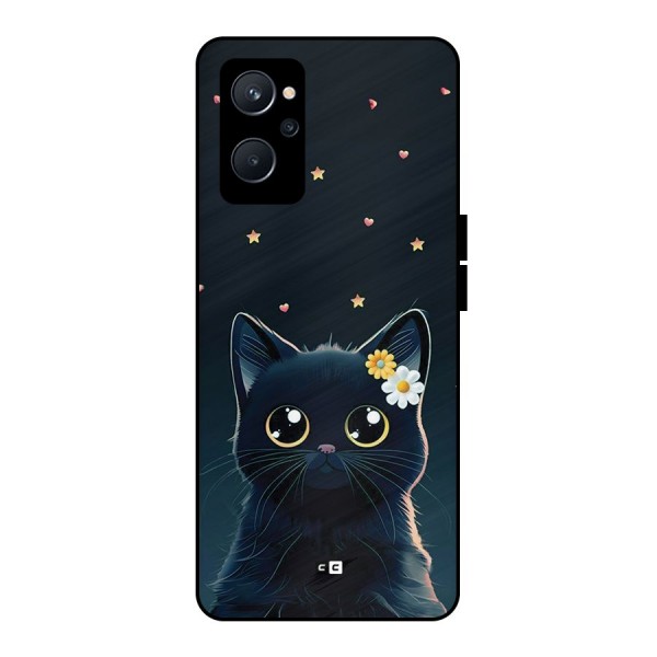 Cat With Flowers Metal Back Case for Realme 9i 5G