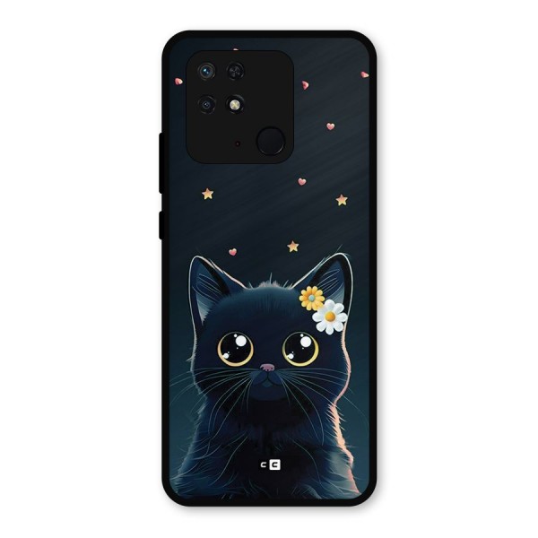 Cat With Flowers Metal Back Case for Redmi 10