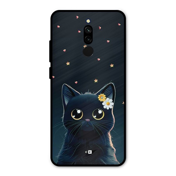 Cat With Flowers Metal Back Case for Redmi 8