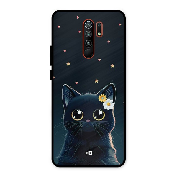 Cat With Flowers Metal Back Case for Redmi 9 Prime