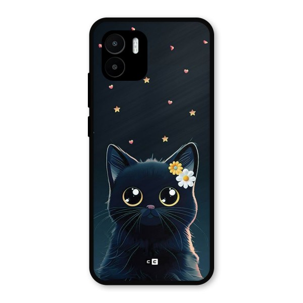 Cat With Flowers Metal Back Case for Redmi A1