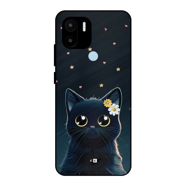 Cat With Flowers Metal Back Case for Redmi A1 Plus