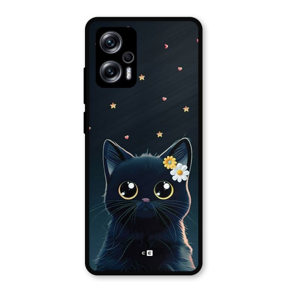 Cat With Flowers Metal Back Case for Redmi K50i