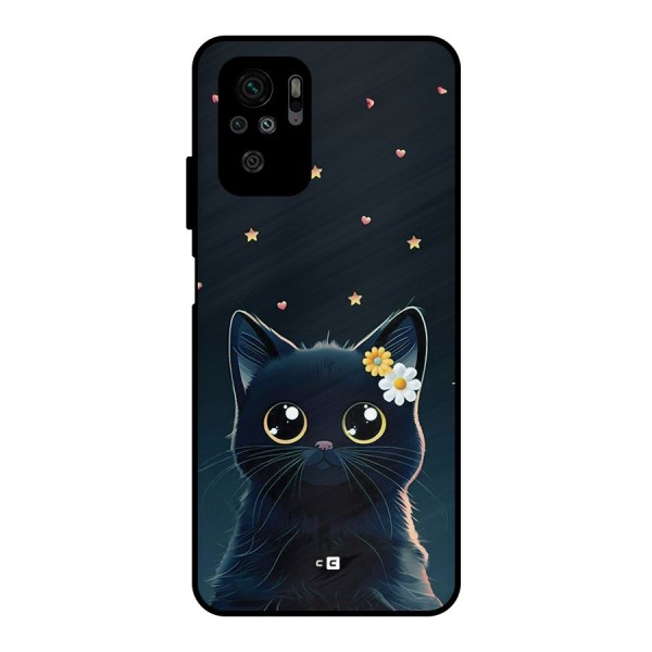 Cat With Flowers Metal Back Case for Redmi Note 10S