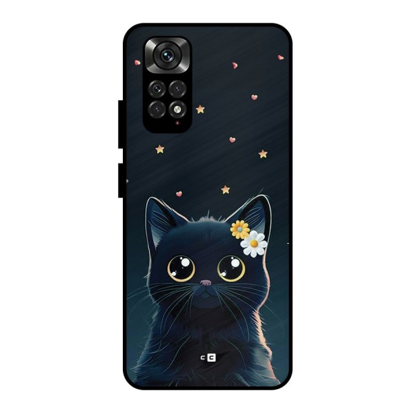 Cat With Flowers Metal Back Case for Redmi Note 11 Pro