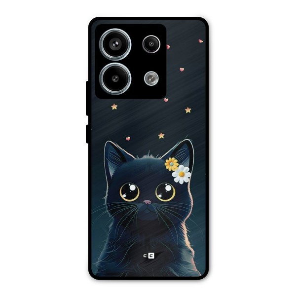Cat With Flowers Metal Back Case for Redmi Note 13 Pro 5G