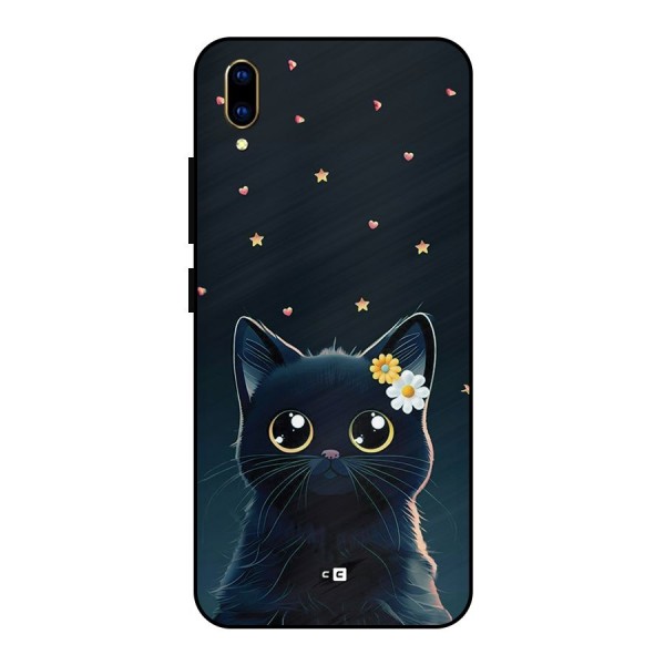 Cat With Flowers Metal Back Case for Vivo V11 Pro