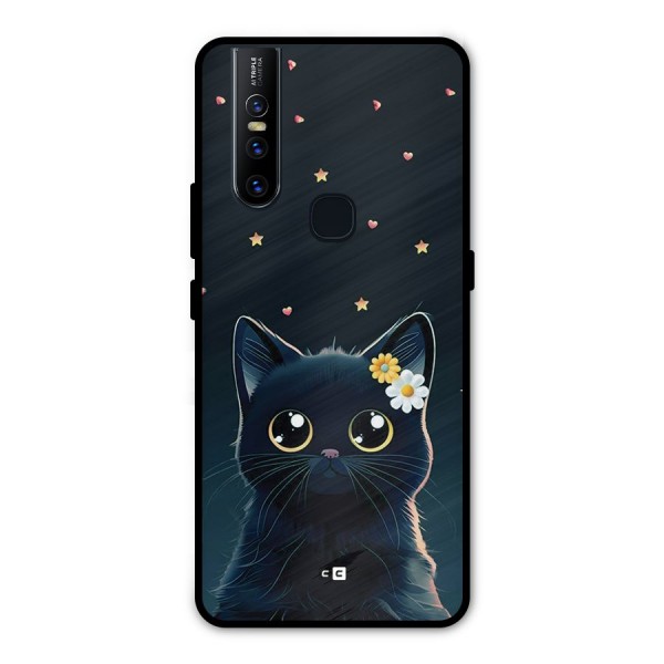 Cat With Flowers Metal Back Case for Vivo V15