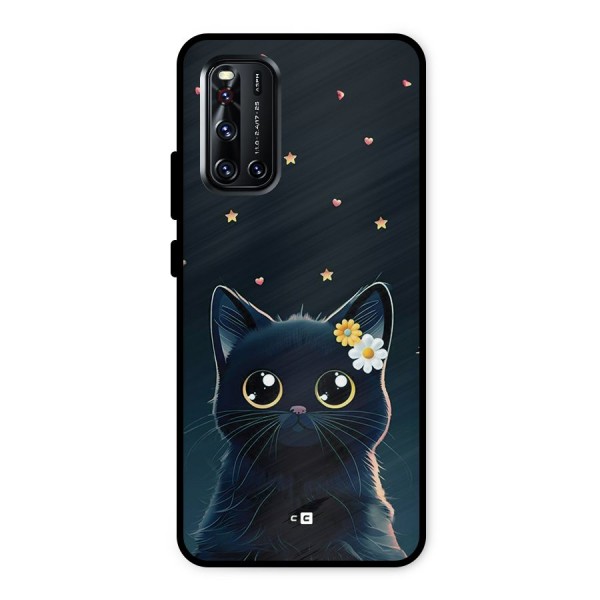 Cat With Flowers Metal Back Case for Vivo V19