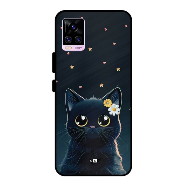 Cat With Flowers Metal Back Case for Vivo V20 Pro