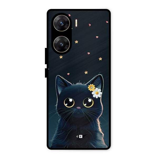 Cat With Flowers Metal Back Case for Vivo V29e