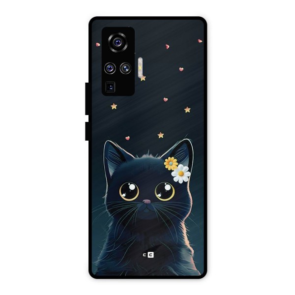 Cat With Flowers Metal Back Case for Vivo X50 Pro