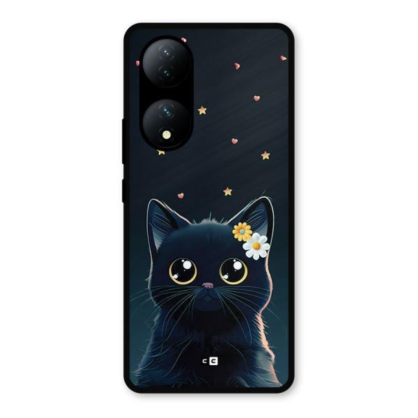 Cat With Flowers Metal Back Case for Vivo Y100