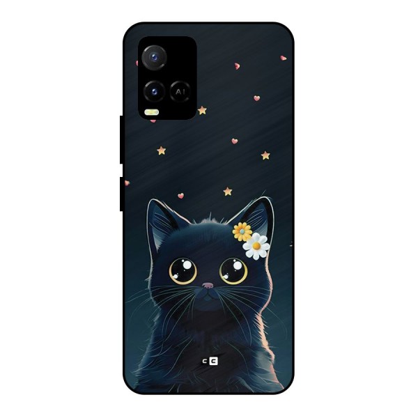 Cat With Flowers Metal Back Case for Vivo Y21