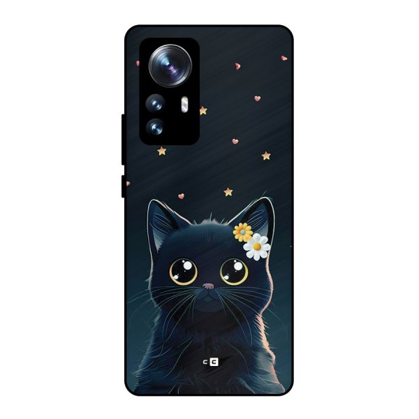 Cat With Flowers Metal Back Case for Xiaomi 12 Pro