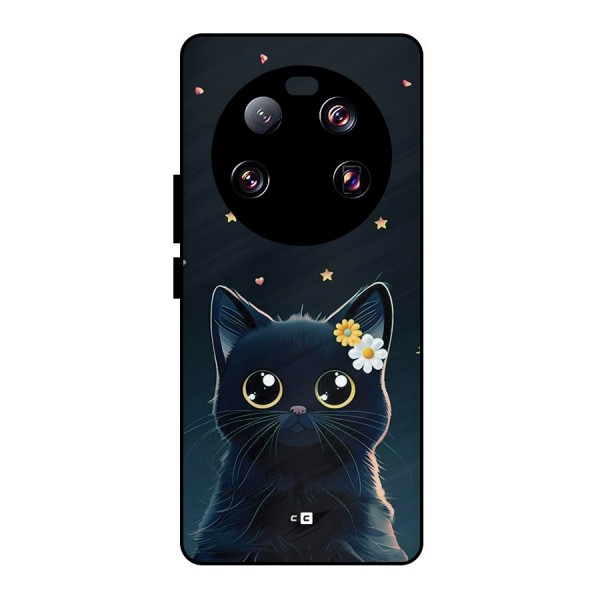Cat With Flowers Metal Back Case for Xiaomi 13 Ultra