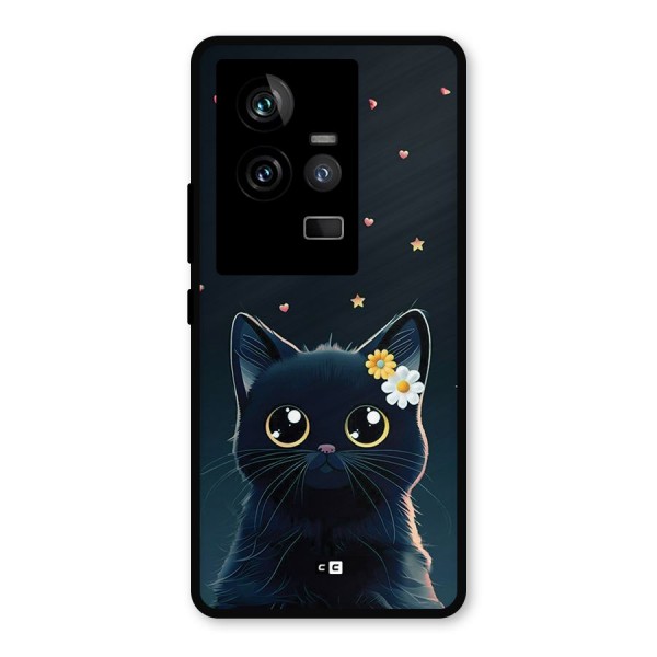 Cat With Flowers Metal Back Case for iQOO 11 5G