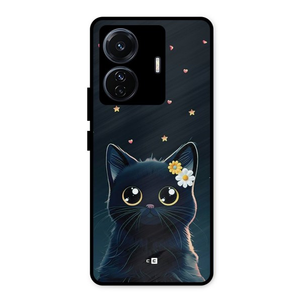 Cat With Flowers Metal Back Case for iQOO Z6