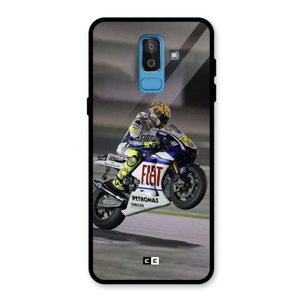 Champion Biker Glass Back Case for Galaxy J8