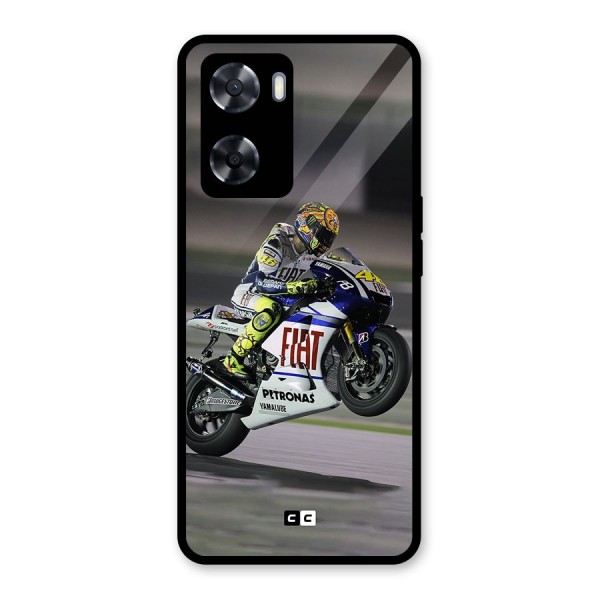 Champion Biker Glass Back Case for Oppo A57 2022