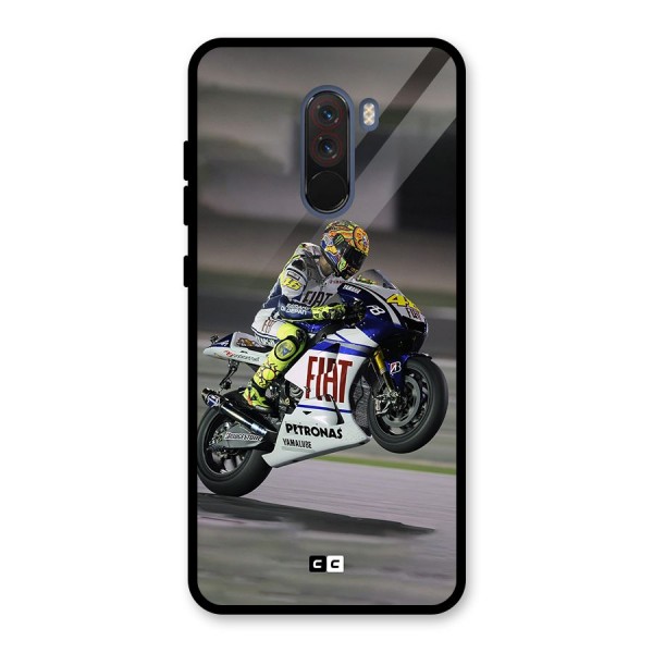 Champion Biker Glass Back Case for Poco F1