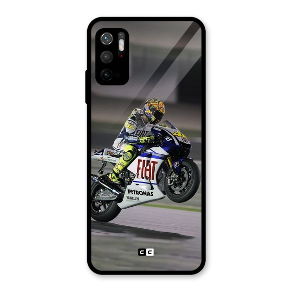 Champion Biker Glass Back Case for Poco M3 Pro 5G