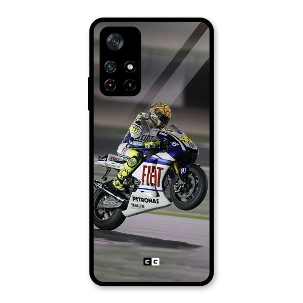 Champion Biker Glass Back Case for Poco M4 Pro 5G