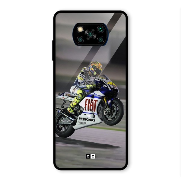 Champion Biker Glass Back Case for Poco X3 Pro