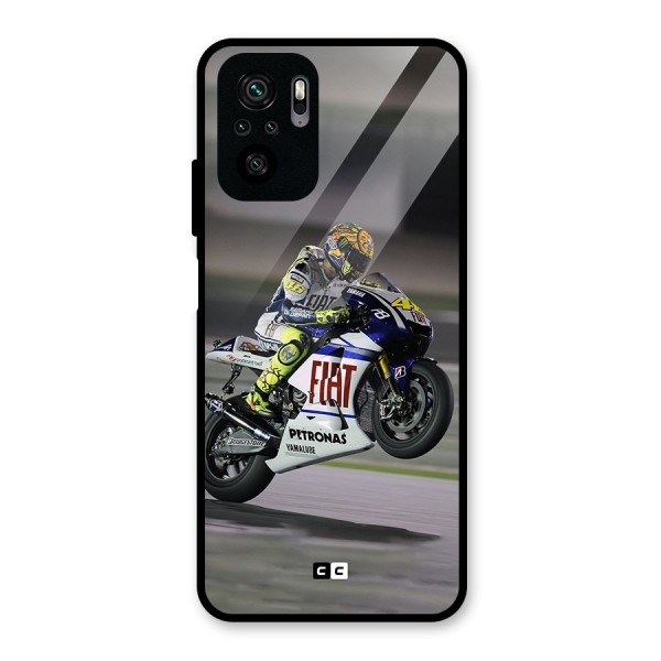 Champion Biker Glass Back Case for Redmi Note 10