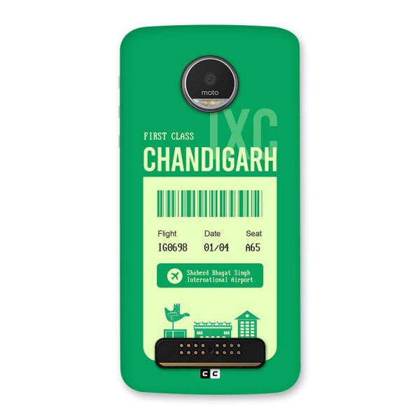 Chandigarh Boarding Pass Back Case for Moto Z Play