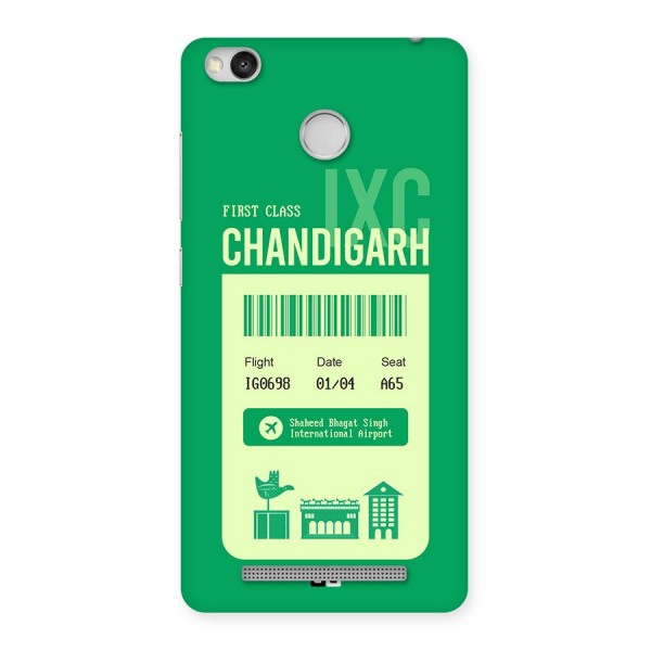 Chandigarh Boarding Pass Back Case for Redmi 3S Prime