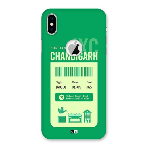 Chandigarh Boarding Pass Back Case for iPhone XS Logo Cut