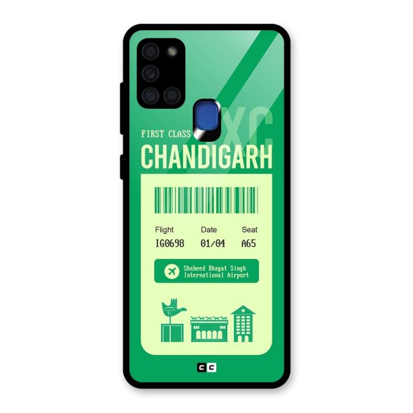 Chandigarh Boarding Pass Glass Back Case for Galaxy A21s