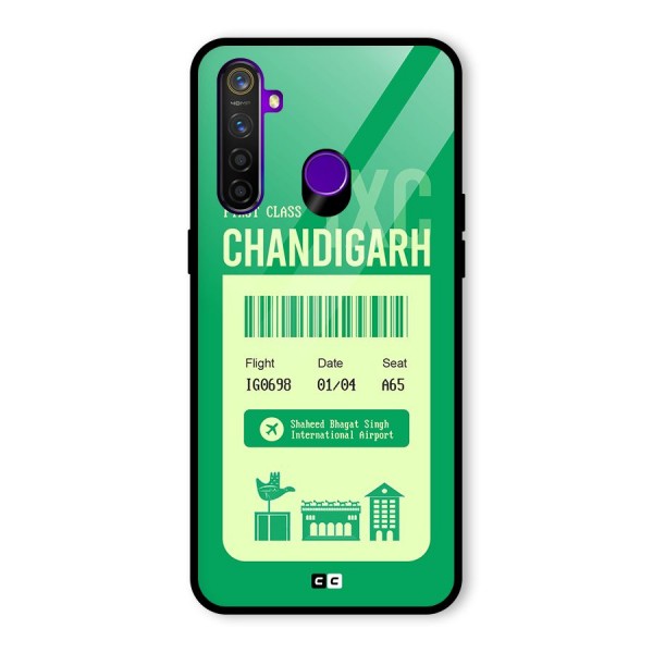 Chandigarh Boarding Pass Glass Back Case for Realme 5 Pro