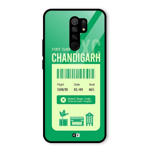 Chandigarh Boarding Pass Glass Back Case for Redmi 9 Prime