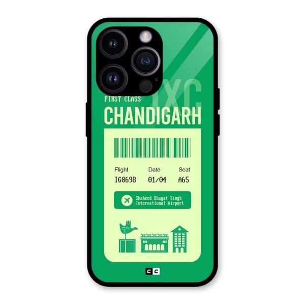 Chandigarh Boarding Pass Glass Back Case for iPhone 14 Pro