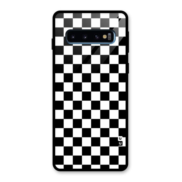 Checkerboard Glass Back Case for Galaxy S10