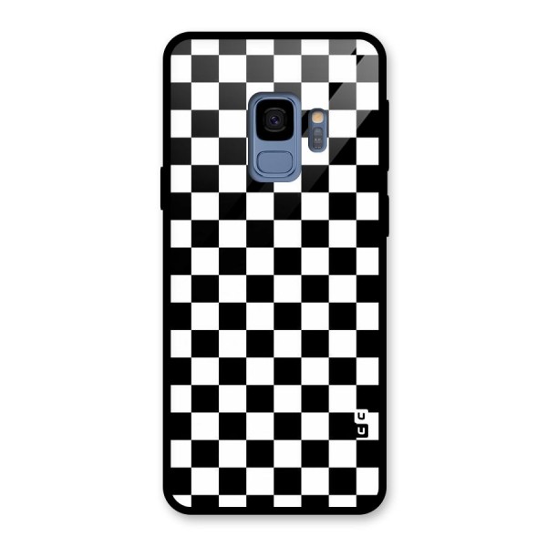 Checkerboard Glass Back Case for Galaxy S9