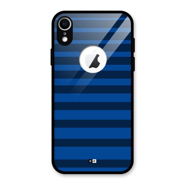 Chelsea Stripes Glass Back Case for iPhone XR Logo Cut