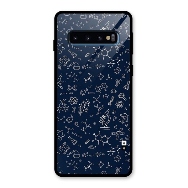 Chemistry Doodle Art Glass Back Case for Galaxy S10