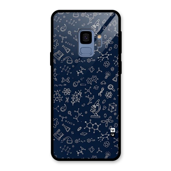 Chemistry Doodle Art Glass Back Case for Galaxy S9